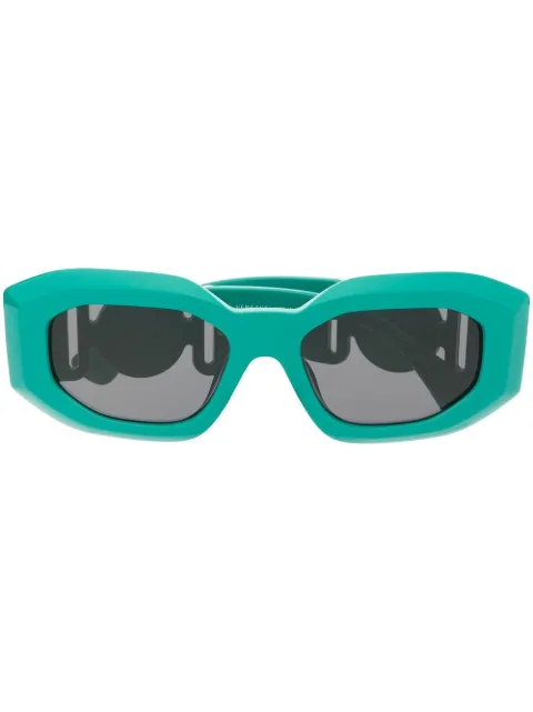 Versace Eyewear Medusa Head-detail oval-frame sunglasses Green VE4425U536487