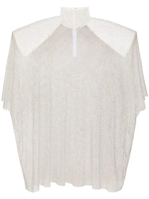 Dolce & Gabbana rhinestone-embellished mesh blouse White F761UTFLSFT