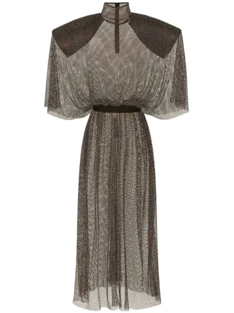 Dolce & Gabbana rhinestone-embellished mesh maxi dress Grey F6AQWTFLSFT