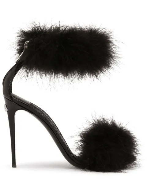 Dolce & Gabbana feather-embellished sandals Black CR1440AF762