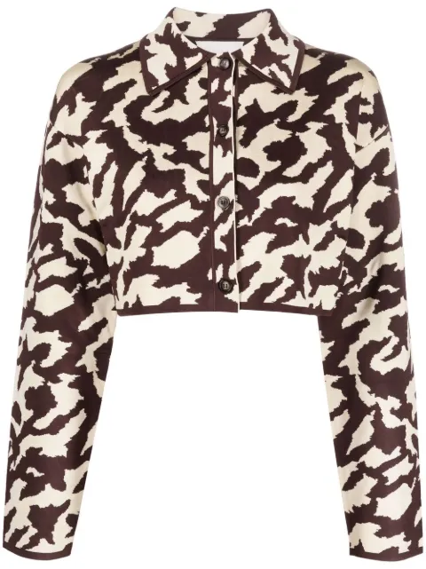 Nanushka animal-print cropped jacket Neutrals NW22PFOW00177
