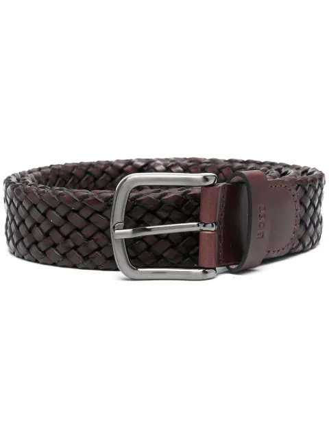 BOSS braided leather belt Brown 50471279