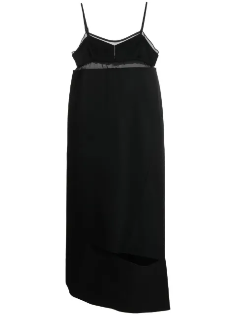 sacai asymmetric cut-out midi dress Black 2206260