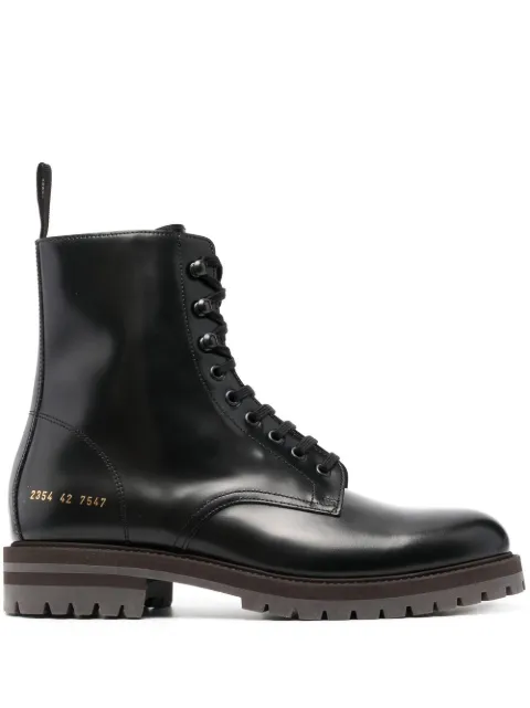 Common Projects lace-up leather boots Black 2354COMBATBOOTS