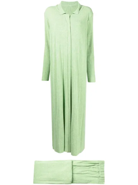 Bambah knitted long dress-trousers set Green BMRM2302