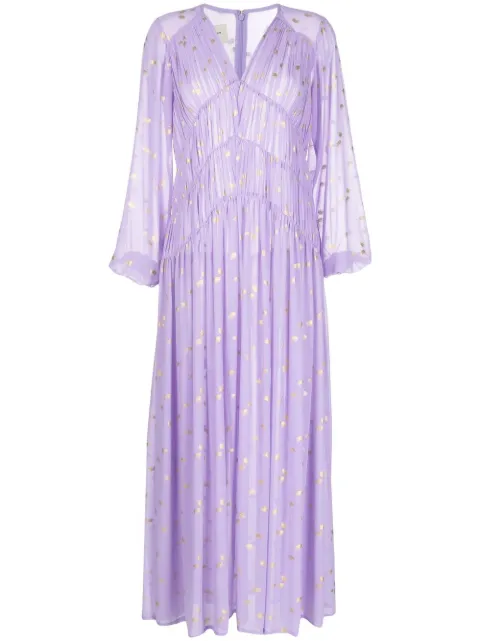 Bambah polka-dot print long dress Purple BMRM2315