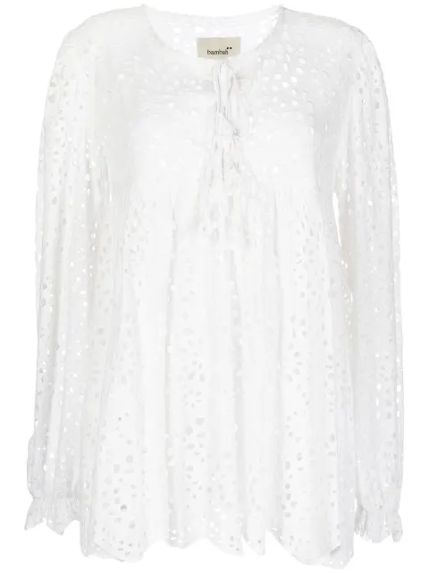 Bambah crochet flared blouse White BMSS2323