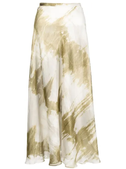 Bambah tie-dye A-line midi skirt Green BMSS2344