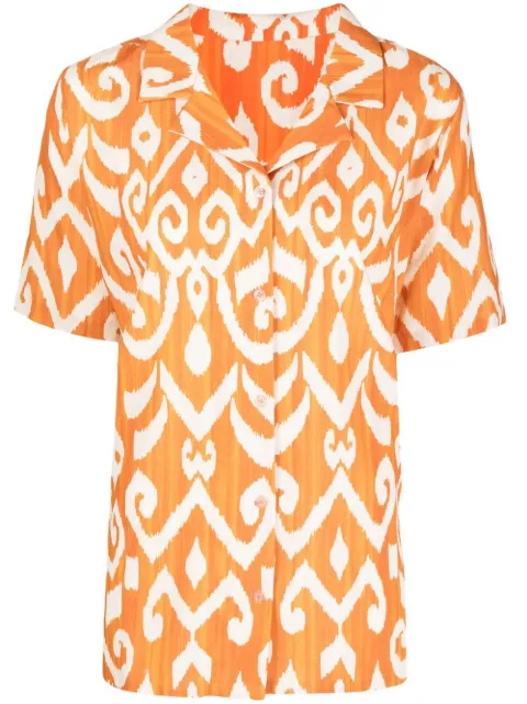 Bambah geometric short-sleeve shirt Orange BMSS2340