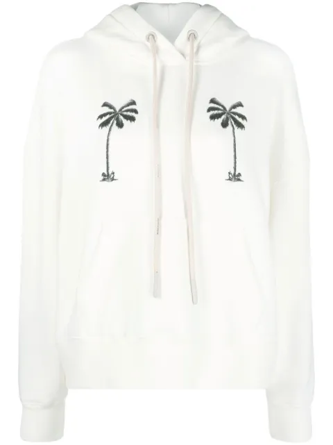 Palm Angels graphic-print cotton hoodie White PWBB023G22FLE0020310