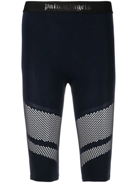 Palm Angels slim-fit mesh-detail shorts Blue PWVH007G22FAB0021045