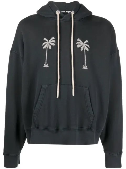 Palm Angels graphic-print cotton hoodie Black PMBB058G22FLE0041001