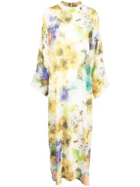 Bambah high-neck kaftan long dress Yellow BMRM2301
