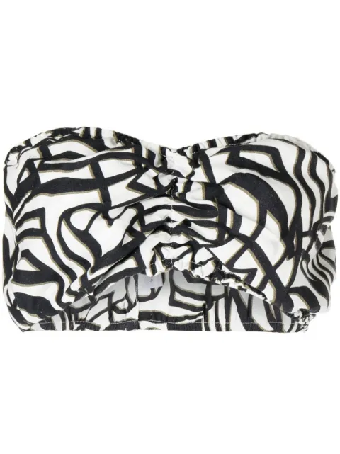 Bambah geometric-print bandeau top Black BMSS2352