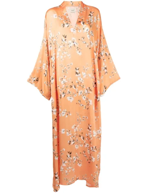 Bambah Josephine floral-print maxi dress Orange BMRE2332