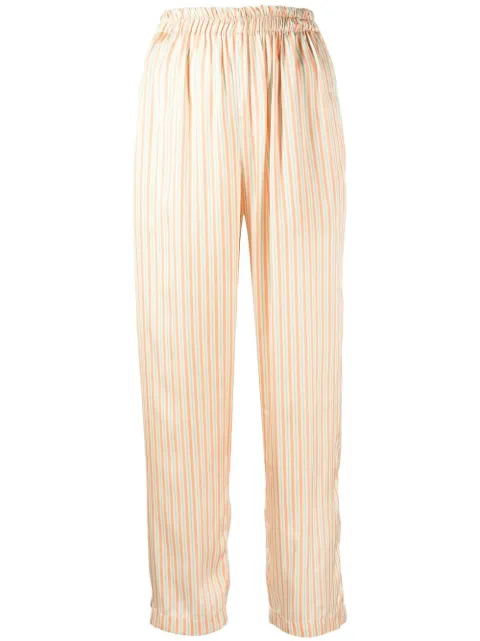 Bambah stripe-print straight-leg trousers Orange BMRE2350