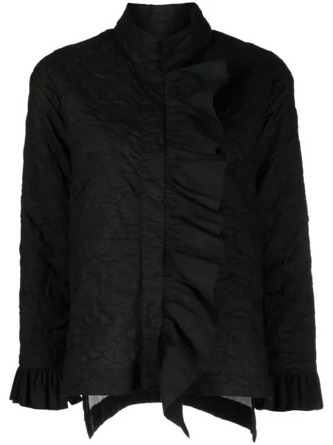 Bambah floral-jacquard ruffled jacket Black BMRE2337