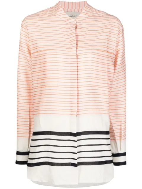 Bambah Aida striped linen shirt Orange BMRE2312