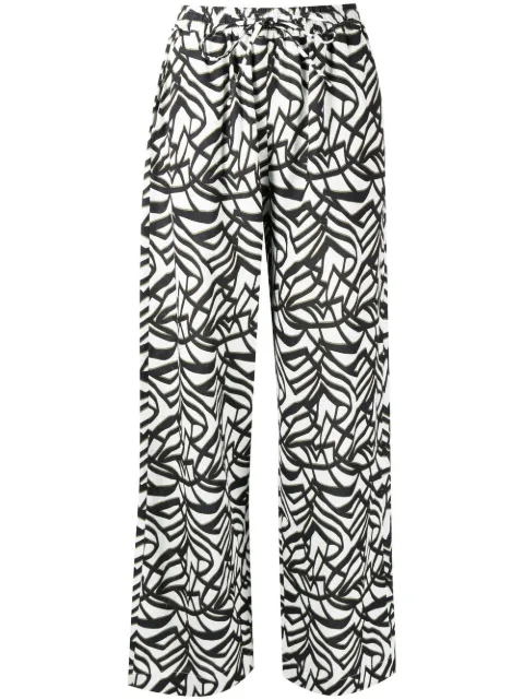 Bambah geometric-print wide-leg trousers Black BMSS2315