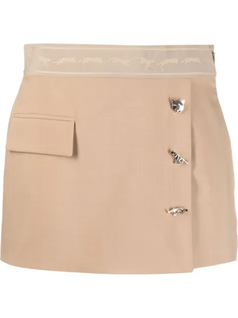Krizia panther-print waistband skort Neutrals J1CX31705