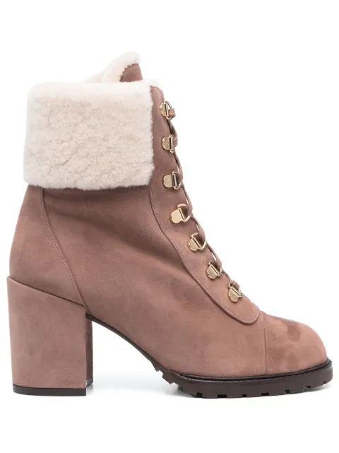 Stuart Weitzman 90mm ankle lace-up fastening boots Brown SC804SDH