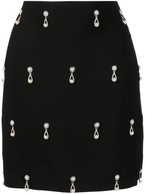 Oscar de la Renta crystal-embellished mini skirt Black 22FE402DSW