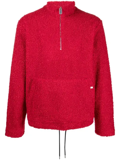 1017 ALYX 9SM bouclé half-zip sweatshirt Red AAMSW0141FA02
