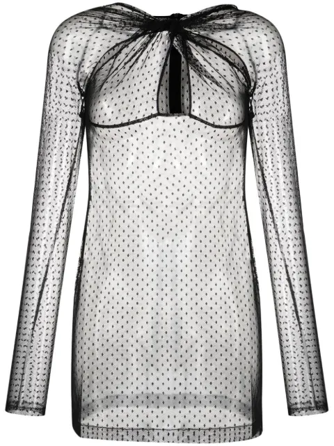 Coperni point-d'esprit mesh nightdress Black COPJS18005