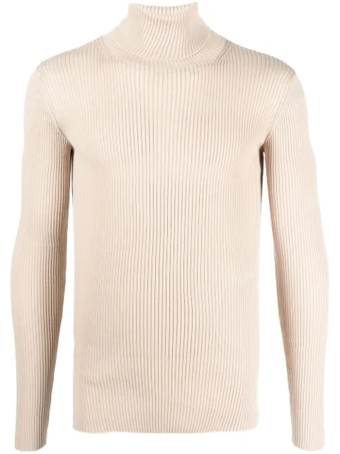 Off-White ribbed turtleneck jumper Neutrals OMHF041F22KNI0010303