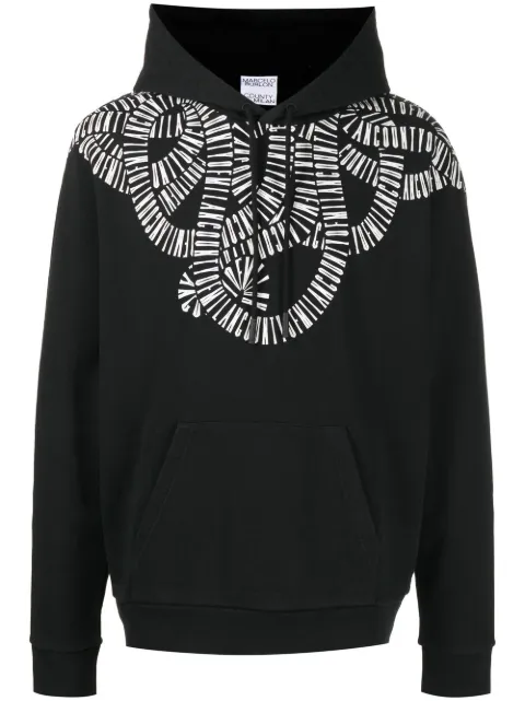 COUNTY OF MILAN Snake Wings print hoodie Black CMBB007F22FLE0044100
