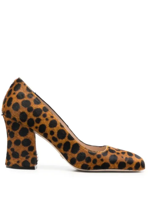 Stuart Weitzman Curveblock leopard-print pumps Brown SC648SDT