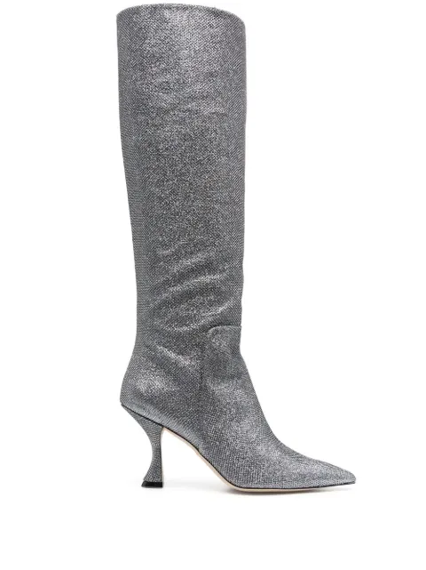 Stuart Weitzman crystal-embellished boots Silver SC700NENGUN