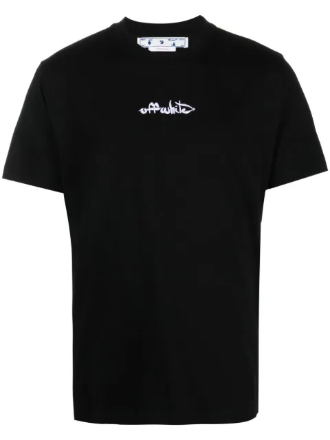 Off-White logo-print organic cotton T-shirt Black OMAA027F22JER0051001