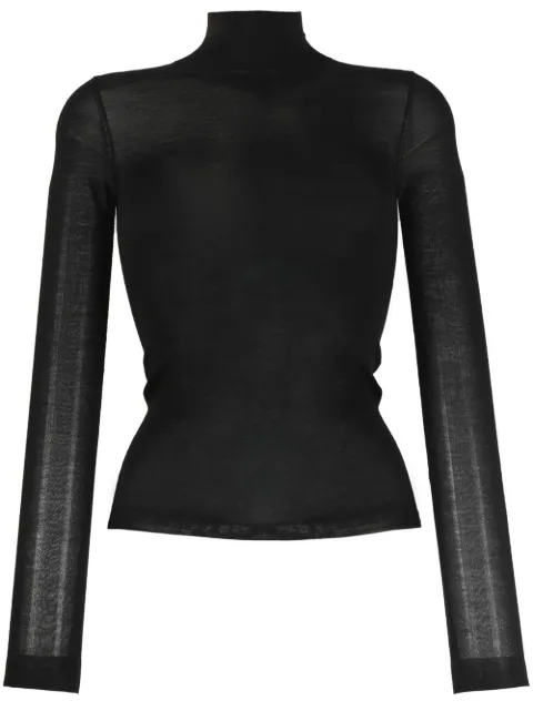 Nanushka semi-sheer merino knit top Black NW22CRTP01399