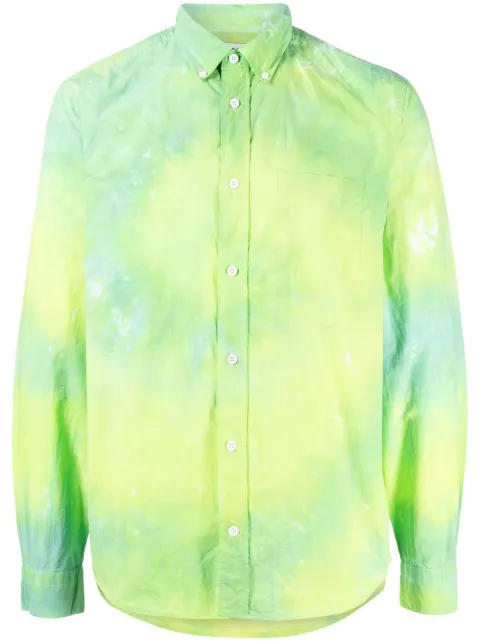 Stain Shade long-sleeve tie-dye shirt Green 32