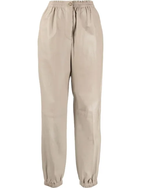 JOSEPH Viscount leather trousers Grey JF006374