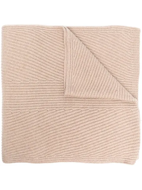 JOSEPH ribbed-knit cotton-wool blend scarf Neutrals JF006054
