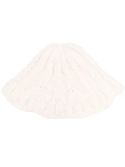 MM6 Maison Margiela ribbed knit bucket hat Neutrals S62TC0038S18078