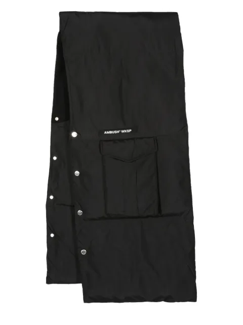 AMBUSH logo-print padded scarf Black BMMA006F22FAB0011010
