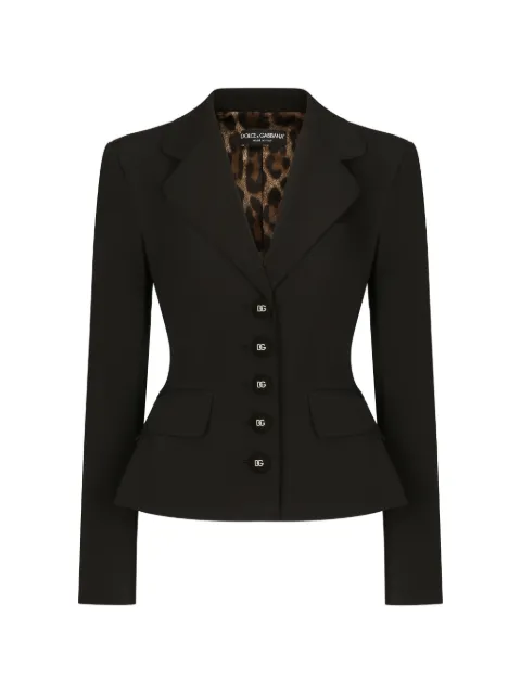 Dolce & Gabbana logo-plaque button-fastening blazer Black F26DYTFURLI