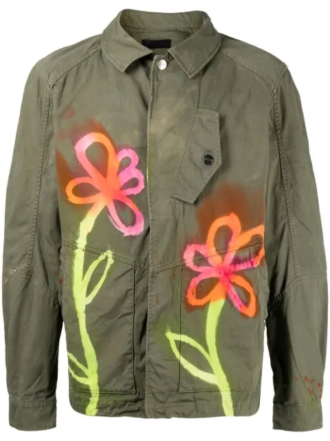 Stain Shade floral button-down jacket Green 54