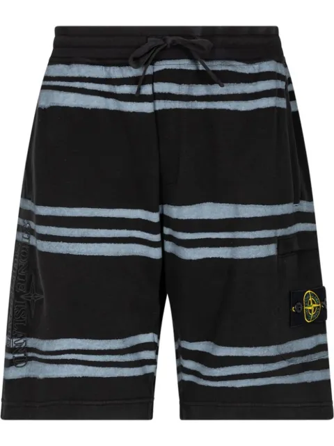 Supreme x Stone Island warp stripe shorts Black SU11975
