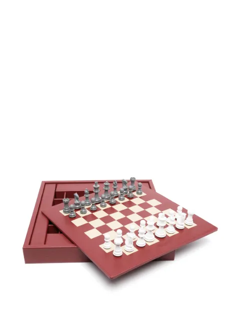 Hector Saxe chessboard leather box set (37cm) Red CECH01