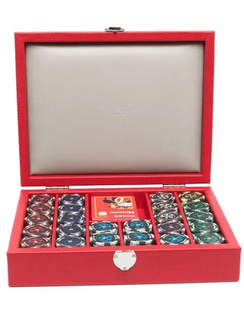 Hector Saxe leather poker set Red C240J01