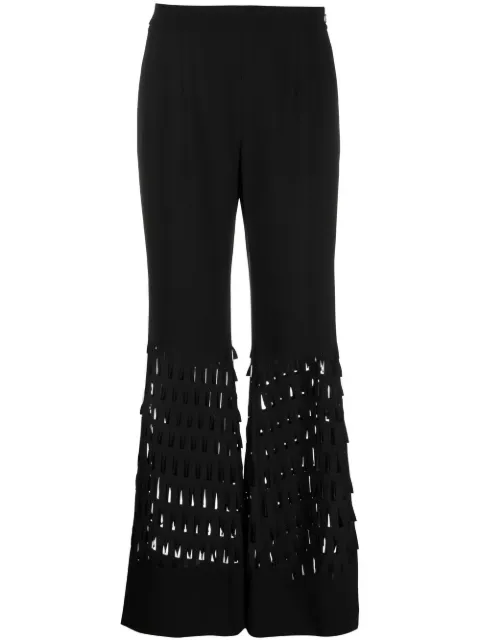 Alberta Ferretti pinked-detail flared trousers Black AEF222U03236618
