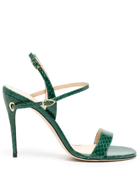 Jennifer Chamandi Tommaso leather sandals Green JC0602
