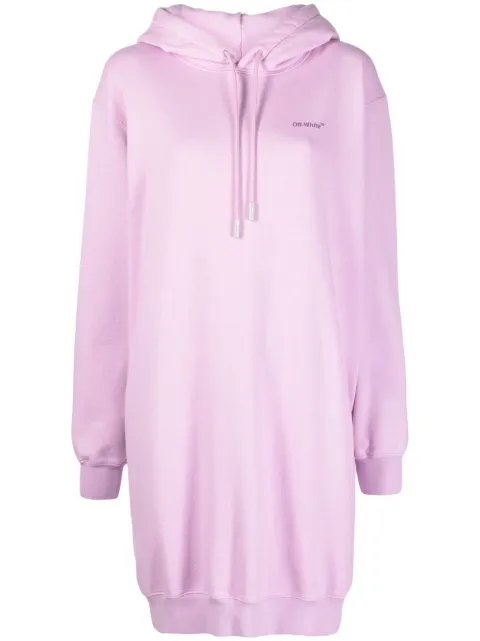 Off-White logo-print hooded dress Pink OWDB364F22JER0013632