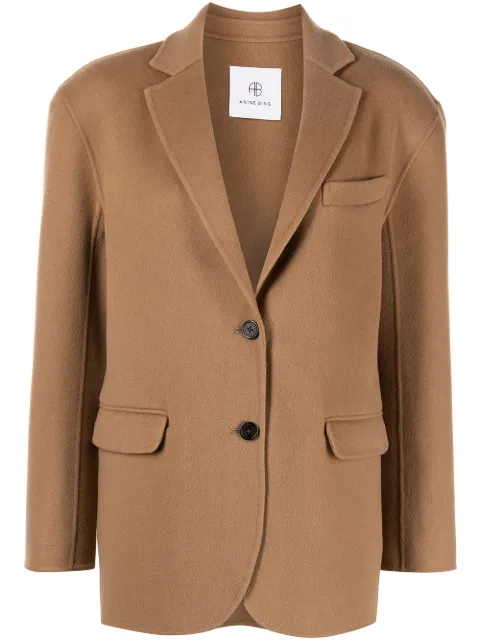 ANINE BING Quinn single breasted blazer Brown A017073200