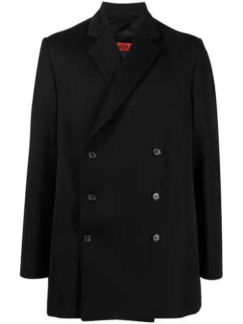 424 double breasted wool coat Black 33424G0322650299