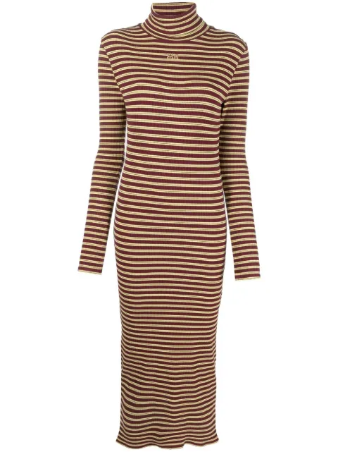 Wales Bonner striped roll neck knitted dress Black WA22JE14VI04351